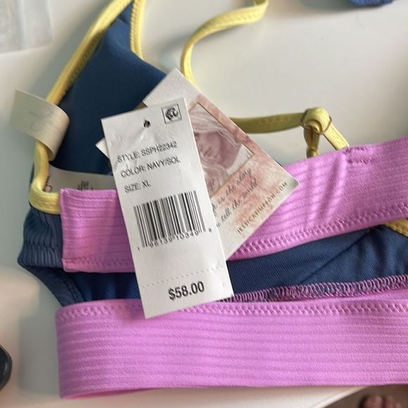 ☀️☀️☀️ Jessica Simpson Chop and Change Crossback Trianglet Top High Cut Leg - Picture 9 of 9